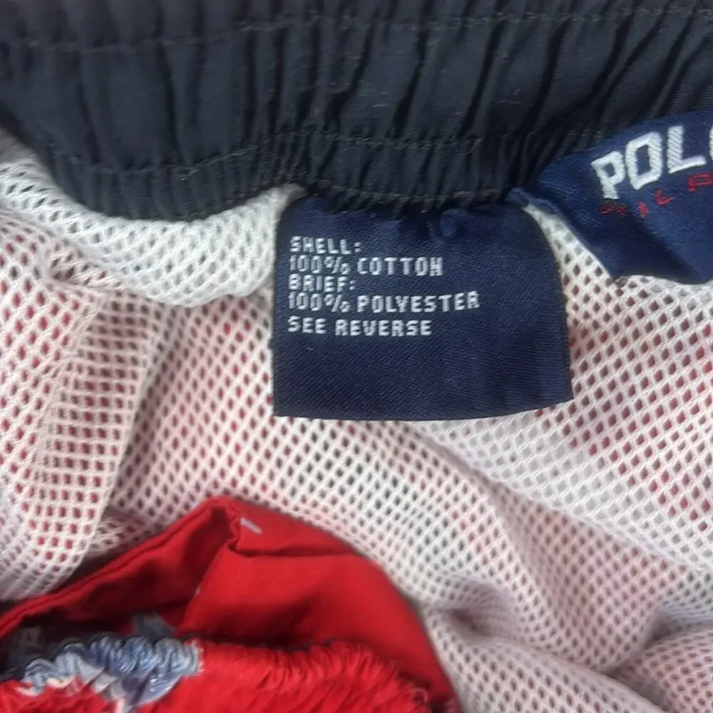 Polo‎ Sport red swordfish print swim trunks, XL